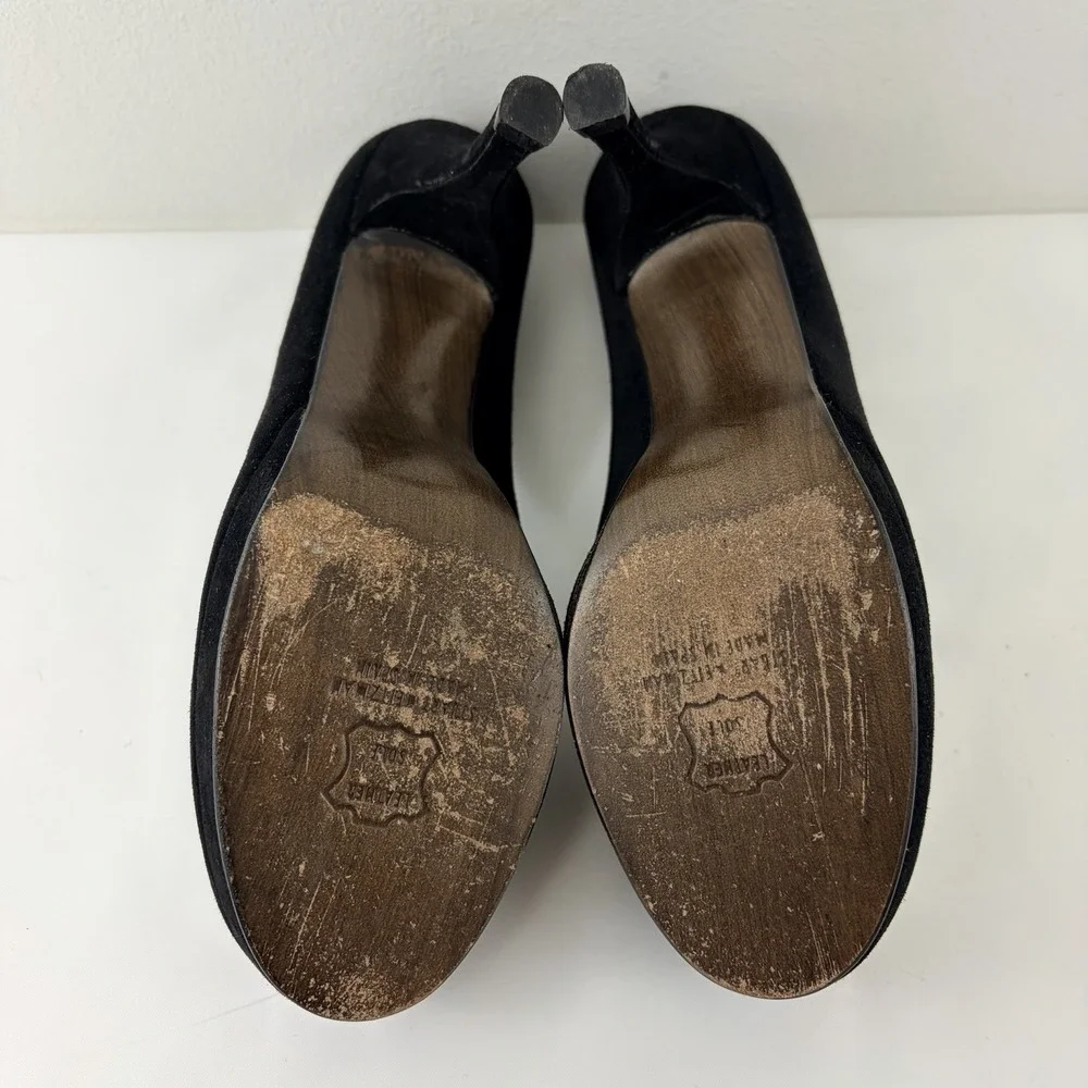 Stuart Weitzman‎ Black Suede Platform Pumps Womens 6M Classic Heels